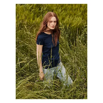 Navy blue Iconic women's t-shirt in combed cotton Fruit of the Loom