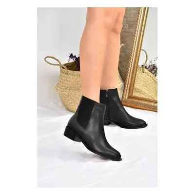 Fox Shoes Women's Black Low Heel Casual Boots