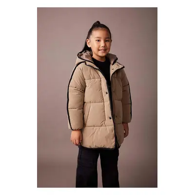 DEFACTO Girl's Water Repellent Hooded Puffer Coat