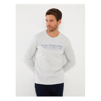 LC Waikiki Crew Neck Long Sleeve Printed Men's T-Shirt