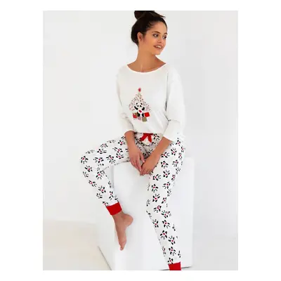 Pyjamas Sensis Panda 3/4 Christmas ecru