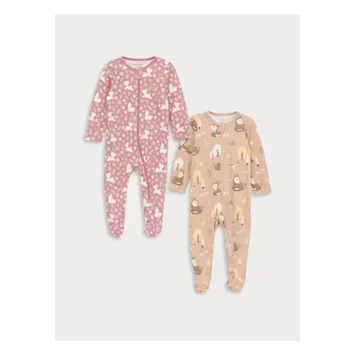 LC Waikiki 2-Piece Crew Neck Long Sleeve Baby Girl Zippered Jumpsuit