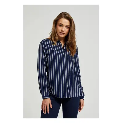 Women's blouse Moodo striped - dark blue