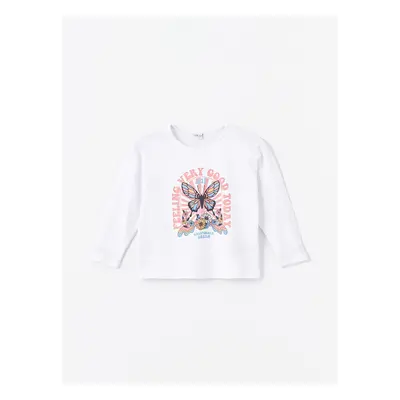 LC Waikiki LCW Crew Neck Printed Long Sleeve Girls' T-Shirt