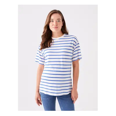 LC Waikiki Crew Neck Striped Short Sleeve Oversize Maternity T-Shirt