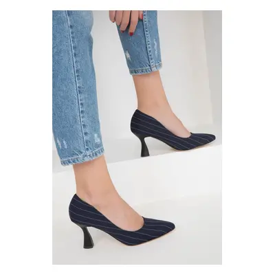 Soho Navy Blue Women's Classic High Heel Shoes