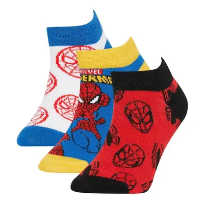 DEFACTO Boy's Marvel Spiderman 3-Piece Cotton Booties Socks