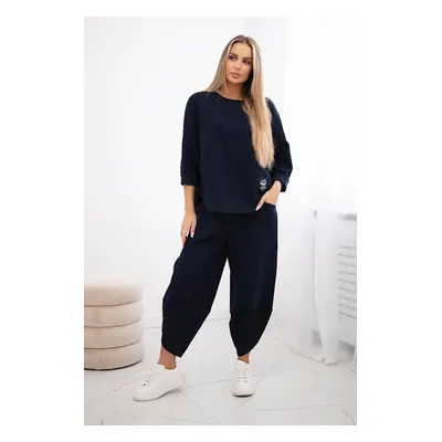 Set Punto Milano Winter sweatshirt + pants Navy blue