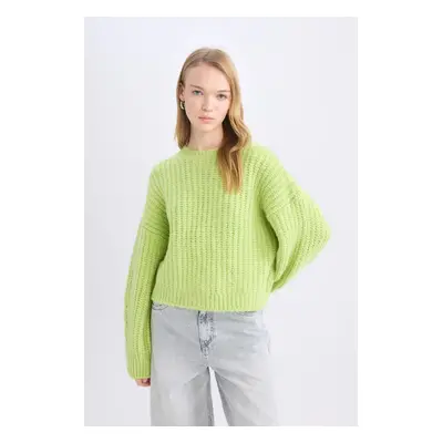 DEFACTO Coool Oversize Fit Wide Pattern Crew Neck Knitwear Sweater