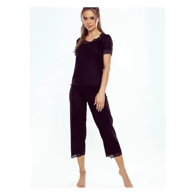 Pyjamas Eldar First Lady Aster Plus kr/r 2XL-3XL black-black