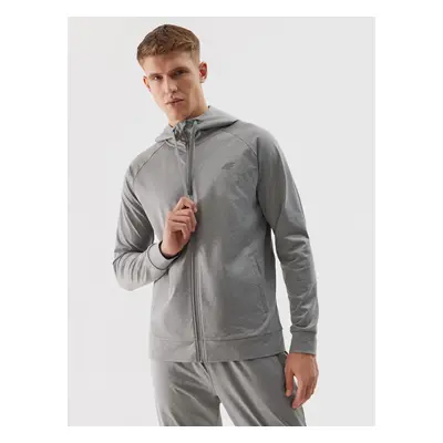 Men's Sports Zipped Hooded Sweatshirt 4F - Grey