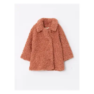 LC Waikiki Jacket Collar Long Sleeve Plush Baby Girl Coat