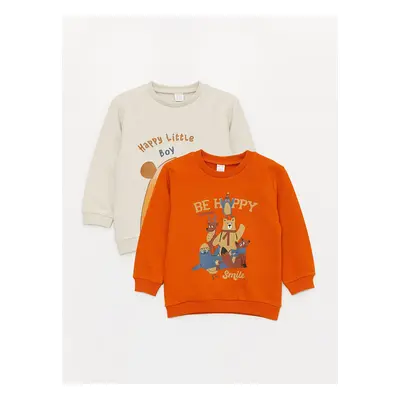 LC Waikiki Lw - Crew Neck Long Sleeve Printed Baby Boy Sweatshirt 2-Pack