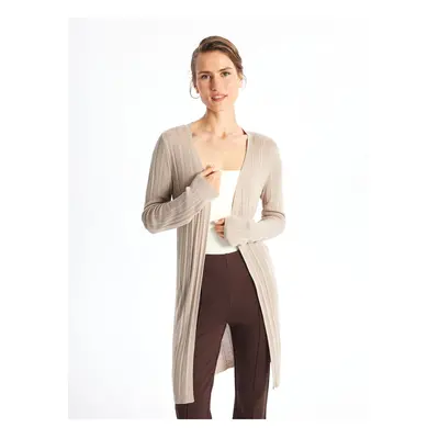 LC Waikiki Shawl Collar Plain Long Sleeve Women's Knitwear Cardigan