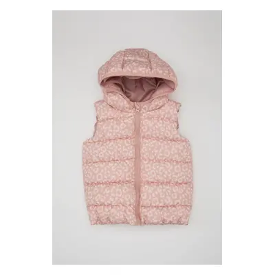 DEFACTO Baby Girl Hooded Water Repellent Fabric Patterned Puffer Vest