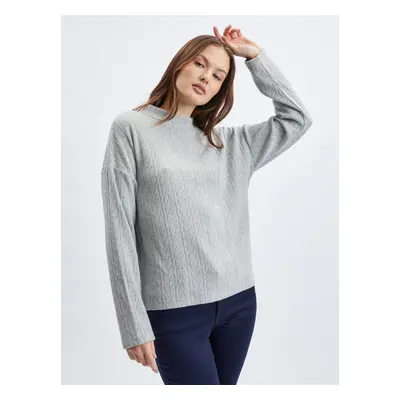 Light grey women's patterned sweater ORSAY