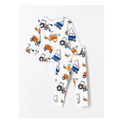 LC Waikiki Crew Neck Long Sleeve Printed Baby Boy Pajamas Set 2-Pack