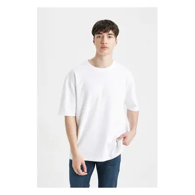 DEFACTO Oversize Wide Pattern Crew Neck Heavy Fabric Short Sleeve Basic Plain T-Shirt X3926az24a