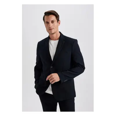 DEFACTO Slim Fit Slim Fit Lined Buttoned Basic Plain Blazer Jacket