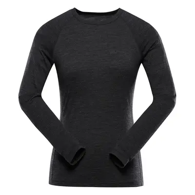 Women's merino wool T-shirt ALPINE PRO MERENA black