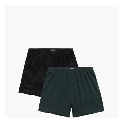 Men's loose boxers ATLANTIC 2Pack - black/green with pattern