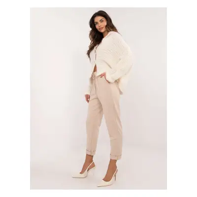 Beige straight trousers