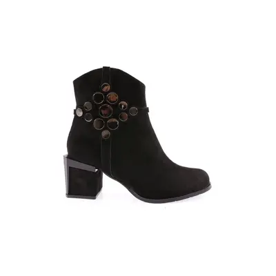 DGN 790-22k Women's Crystal Stone Heeled Boots