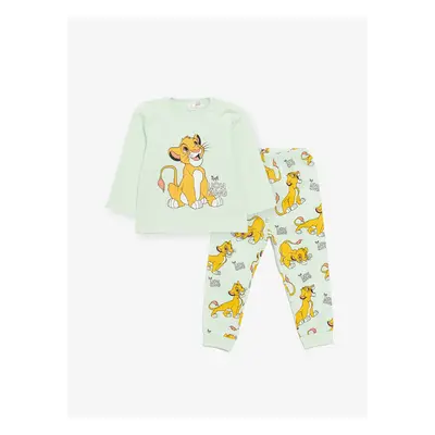 LC Waikiki Crew Neck Long Sleeve The Lion King Printed Baby Boy Pajamas Set