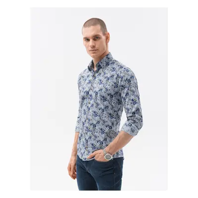 Ombre Clothing Men's slim shirt with long sleeves