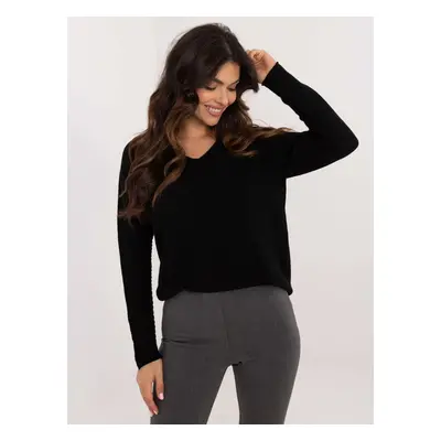 Black reversible sweater with long sleeves