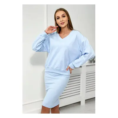 Set blouse + ribbed dress azure