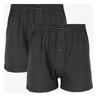 Men's classic boxer shorts ATLANTIC with buttons 2PACK - graphite