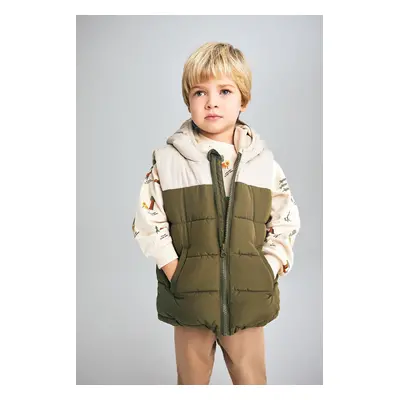 DEFACTO Baby Boy Water Repellent Hooded Fleece Lined Puffer Vest