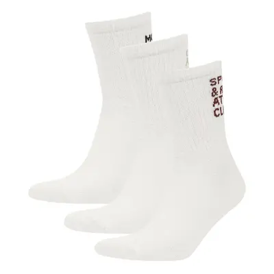 DEFACTO Men's Comfortable Elastic 3-Pack Cotton Ankle Socks