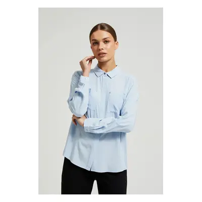 Women's shirt Moodo with pockets - light blue