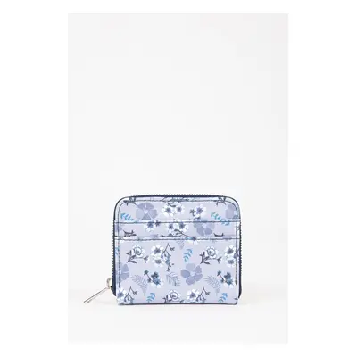 DEFACTO Women's Flower Patterned Faux Leather Wallet