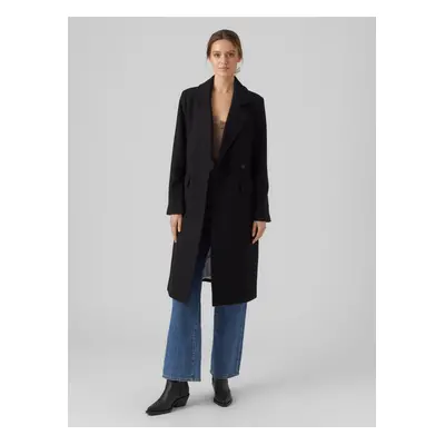 Women's black coat with wool blend VERO MODA Reno - Women