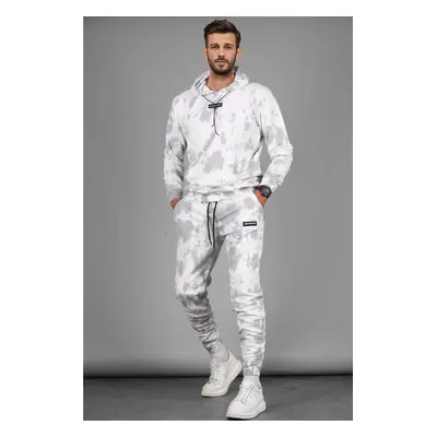 Madmext Gray Tie Dye Men's Tracksuit Set