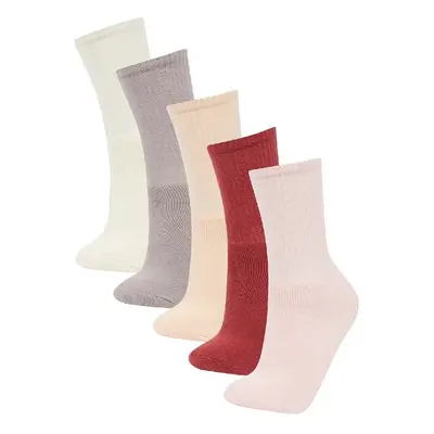 DEFACTO Girls 5-Pack Cotton Long Socks