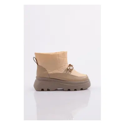 DGN Es808 Women's Thick Chain Accessory Pearl Stone Boots