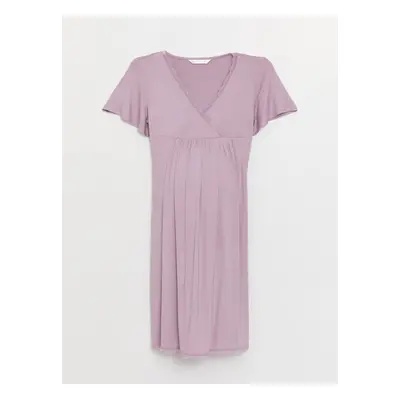 LC Waikiki V-Neck Straight Short Sleeve Maternity Nightgown