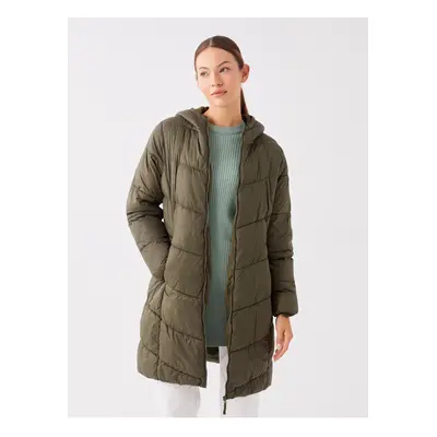 LC Waikiki Women's Hooded Self Patterned Down Coat