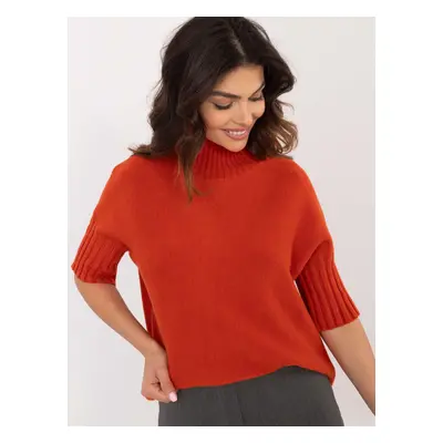 Dark orange turtleneck with cuffs