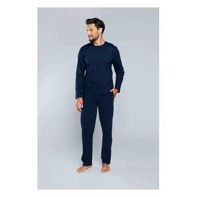 Men's pyjamas Niko, long sleeves, long pants - dark blue