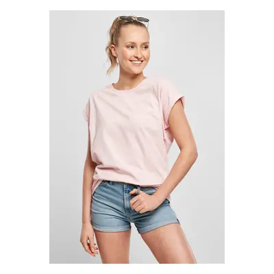 Women's T-Shirt Melange Extended Shoulder Tee pink melange