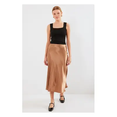 Bigdart Satin Skirt - M. Brown