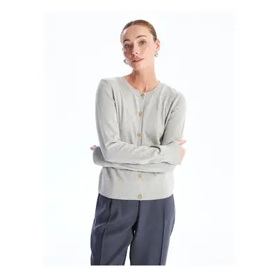 LC Waikiki Lcw Crew Neck Plain Long Sleeve Women's Knitwear Cardigan