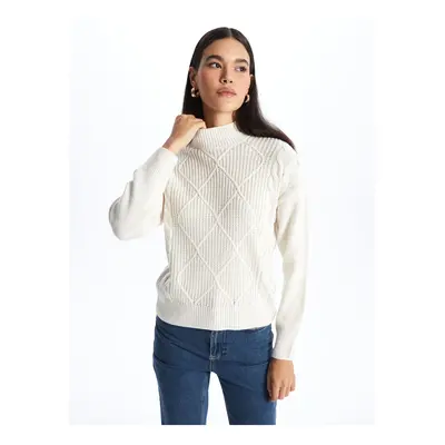 LC Waikiki Half Turtleneck Self Patterned Long Sleeve Women's Knitwear Sweater