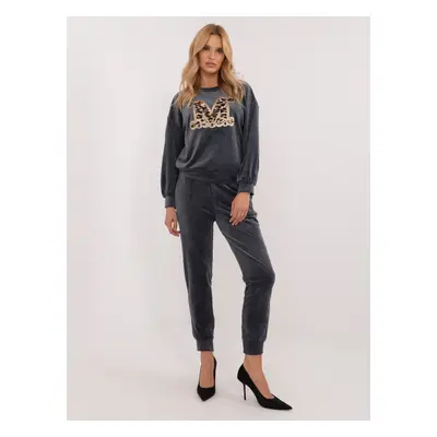 Graphite velvet women's set