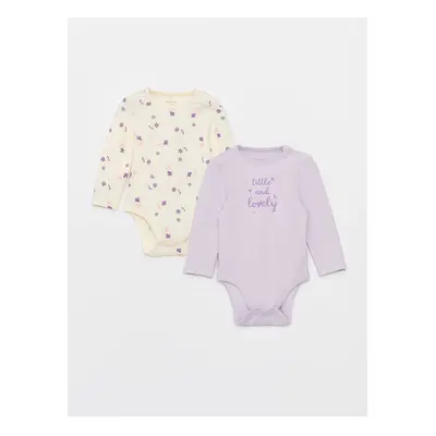 LC Waikiki Crew Neck Printed Baby Girl Snap Bodysuit Pack